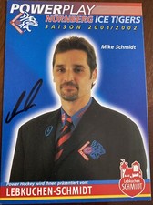 AK Nürnberg Ice Tigers DEL 2002/2003 Mike Schmidt z podpisem
