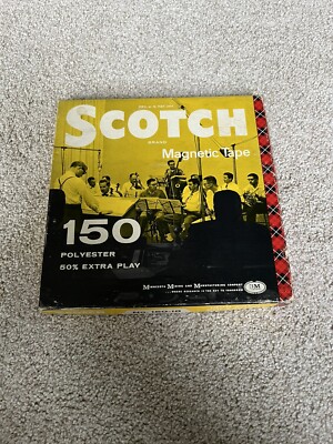 Vintage Scotch Magnetic Reel to Reel Tape 150 150-18 Polyester 3M in Yellow Box