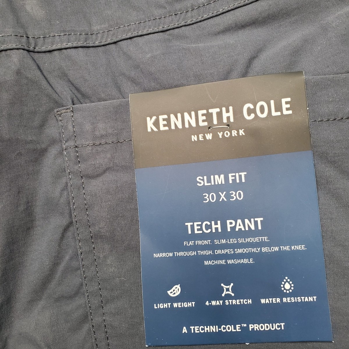 kenneth cole slim fit tech pants