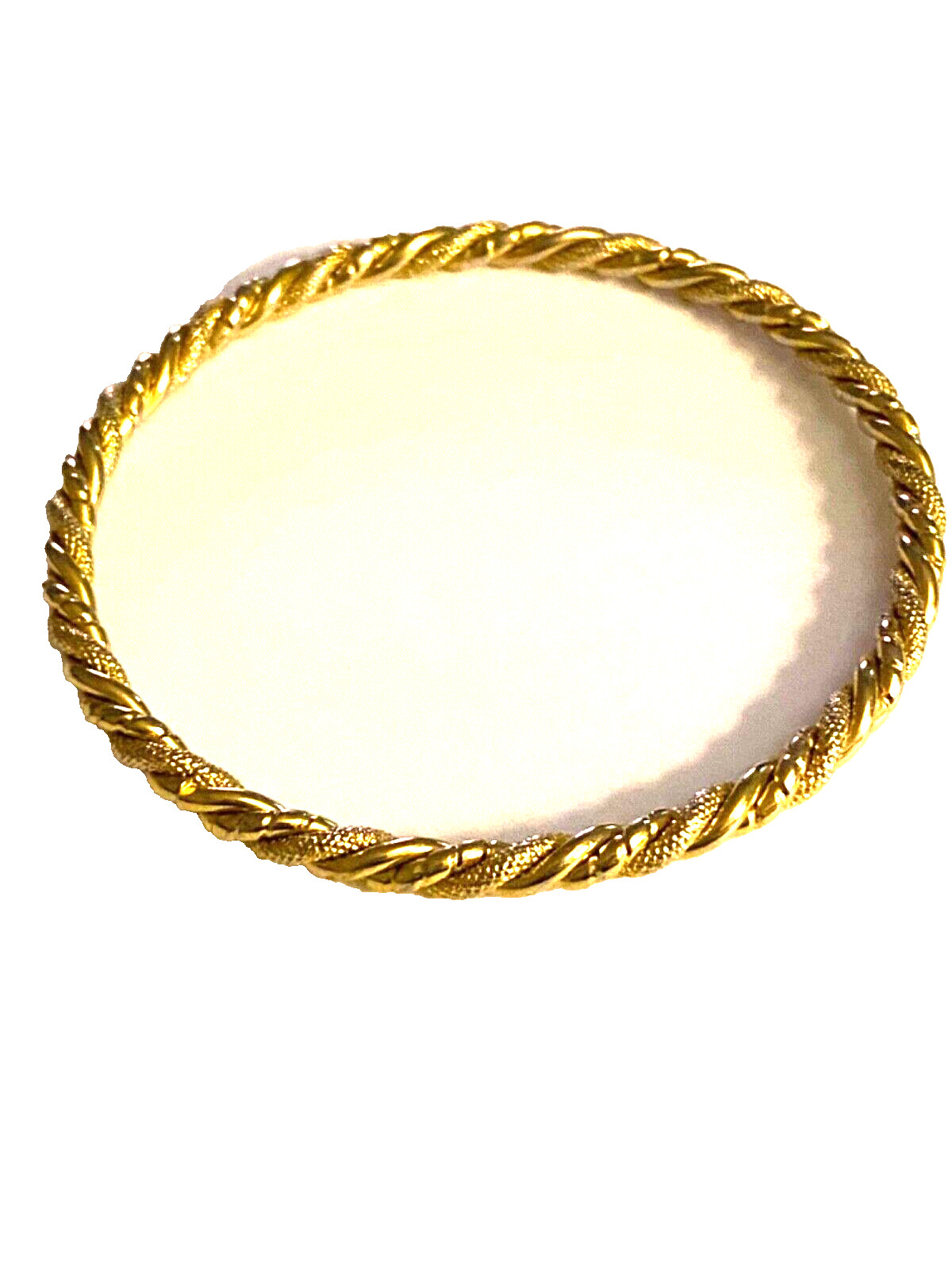 Bangle Bracelet Gold Tone Twisted Wire Design-image