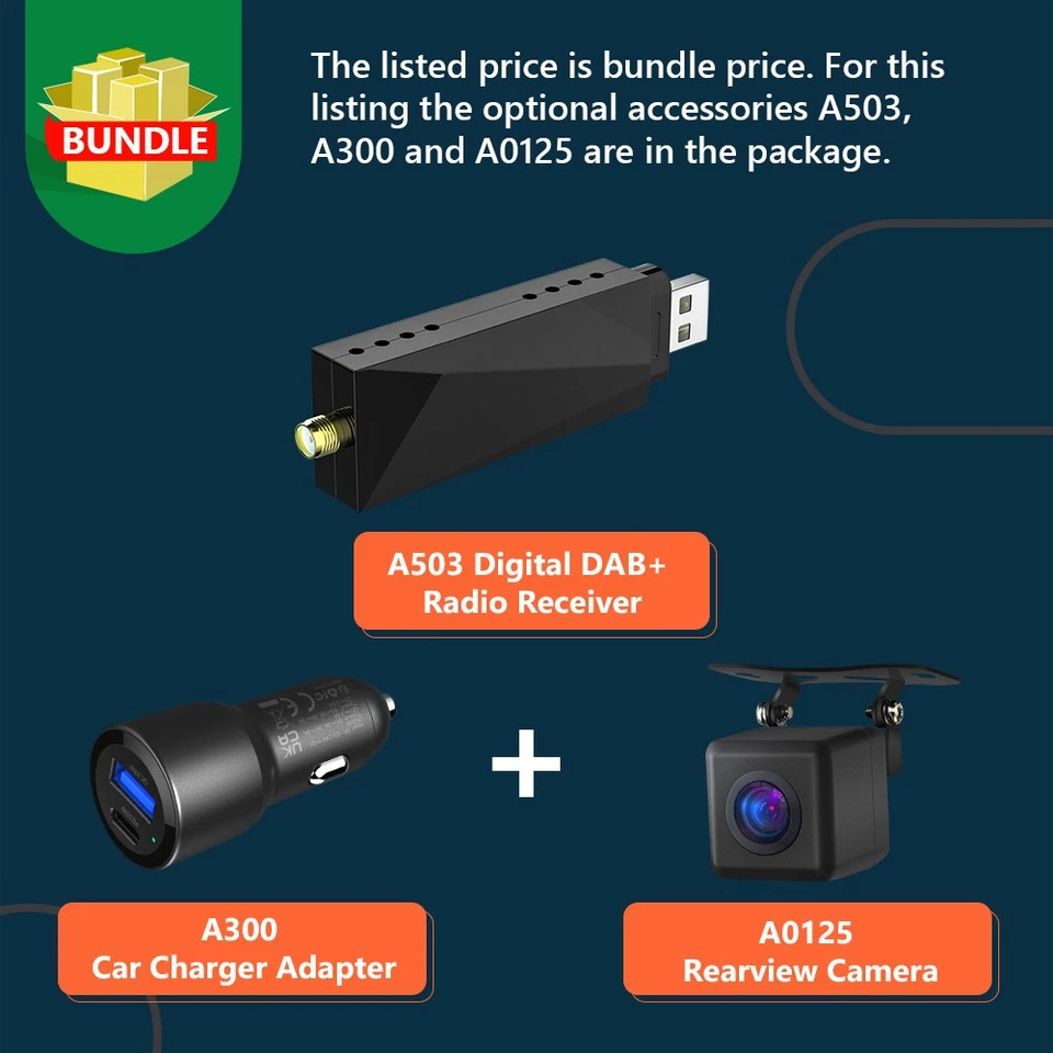 DAB+9"Android 13 CarPlay Car Stereo Head Unit GPS Radio For VW Golf MK5 MK6 Polo - Image 2 of 4