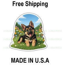 German Shepherd Dog Grass Vinyl Playful Decal Sticker Cute Pet Puppy B