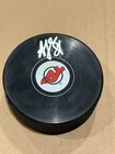 ARSENI GRITSYUK Signed New Jersey Devils Logo Hockey Puck (JSA)