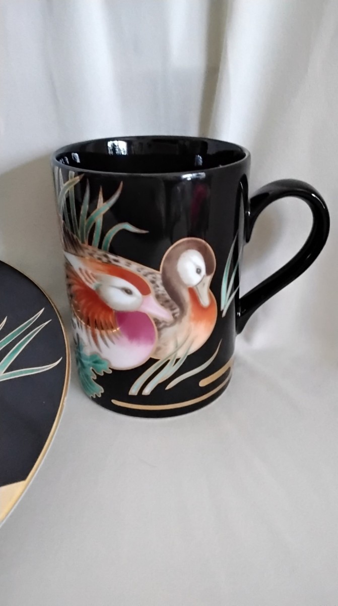 Fitz and Floyd Vintage Mandarin Marsh Porcelain Cup & Salad Plate
