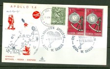 SAMOA/VATICAN 9 FEB 1971 MIXED FRANKING APOLLO 14 SPLASHDOWN CACHET