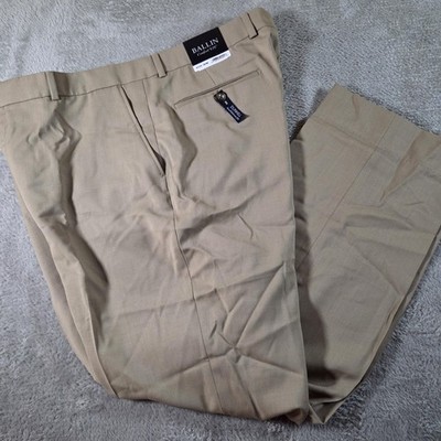 Ballin Dunhill Pants Mens 36 Beige Wool Comfort-EZE Traditional Fit Dress 36x29