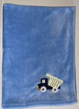 BABY ESSENTIALS BLUE DUMP TRUCK BABY BLANKET D3