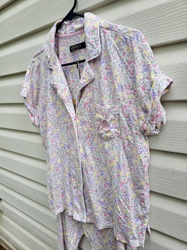 Ralph Lauren Damen Black Label Kerbkragen Blumen Pyjama Set 2-teilig Größe L - Bild 2 von 11