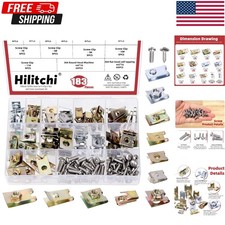 183Pcs 11 Sizes Automotive U-Clips Screws Assortment Kit, U-Style Clip-On Nuts