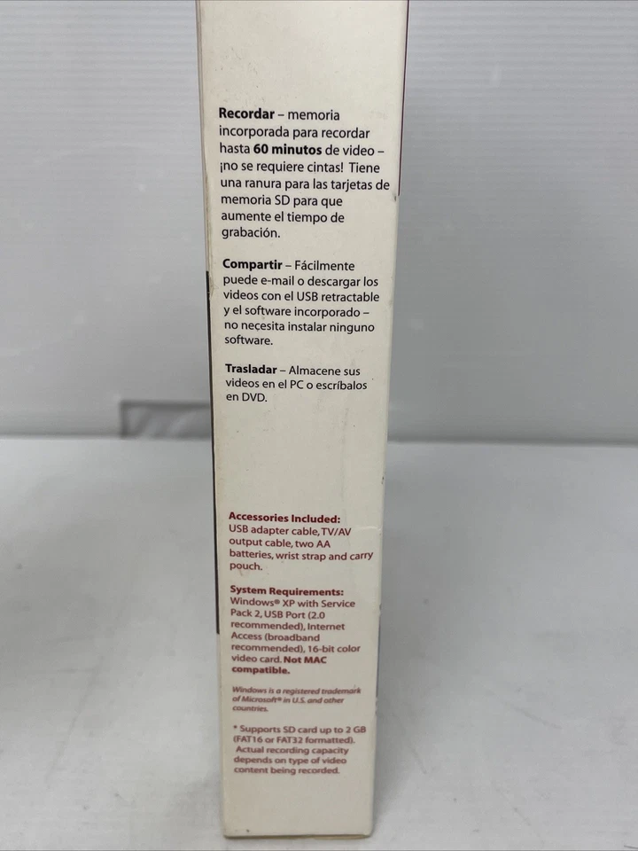 NEW RCA Small Wonder EZ201 White USB SD / LCD Compact Video Camcorder VTG Rare - Image 4 of 4