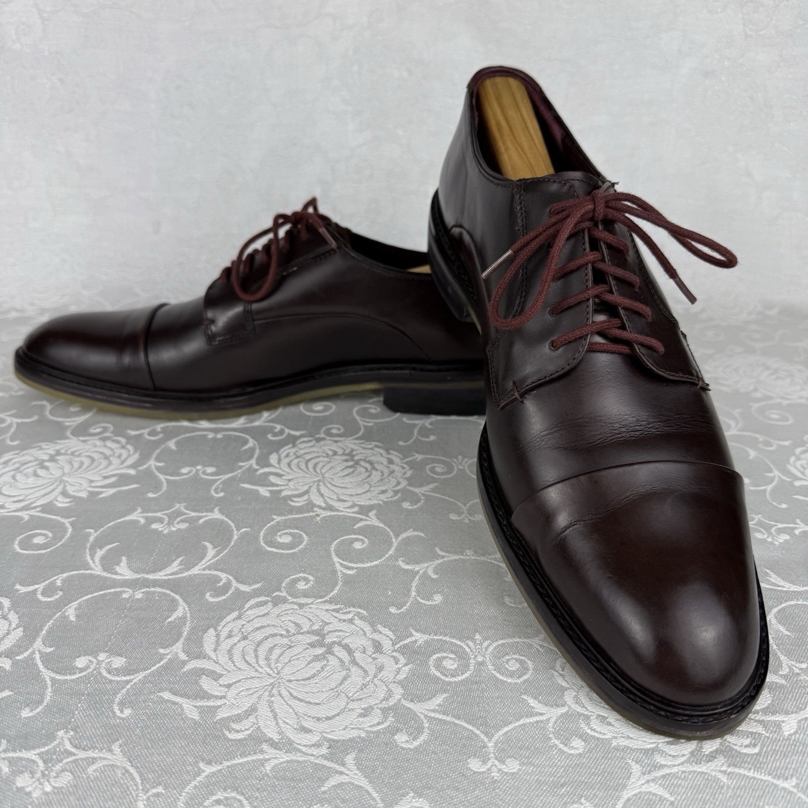SAOLA Scarpe eleganti Ted Baker punta a cappuccio AOKII da uomo taglia US 11 marrone scuro pelle Cordovan