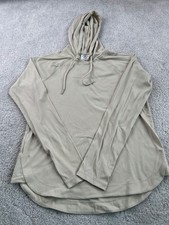 SAGE Collective Women  s Ribbed Hoodie Pullover Beige Cream Long Sleeve Size S