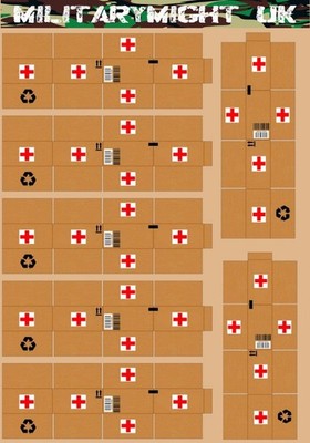 Modern Large Aid Boxes Red Cross Battlefield Diorama Set 1/18 Maßstab 1:16