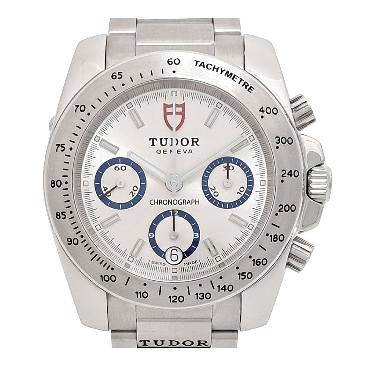 TUDOR 20300 Silver 39mm Men's Sports Chronograph Used Watch 61130