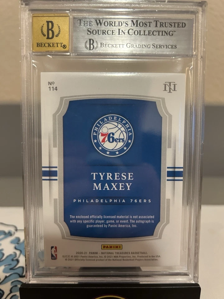 Tyrese Maxey 2020 Panini National Treasures Gold FOTL RPA /24 BGS 9 RC - Image 2 of 2