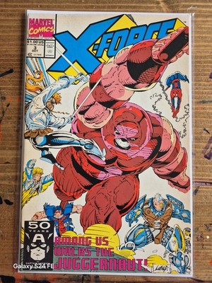 X-Force #3 Marvel Juggernaut SPIDER-MAN Rob Liefeld Cover OCT 1991 (Fair)