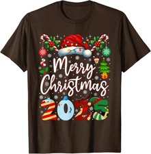 Merry Christmas Red Santa Hat Reindeer Matching Unisex T-Shirt