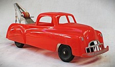 Vintage Red Plastic Art Deco Style Tow Truck - Processed Plastic Co. U.S.A..