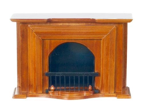 Dolls House Fireplace Walnut Colour Miniature 1:12th Scale I Jaspers Miniatures