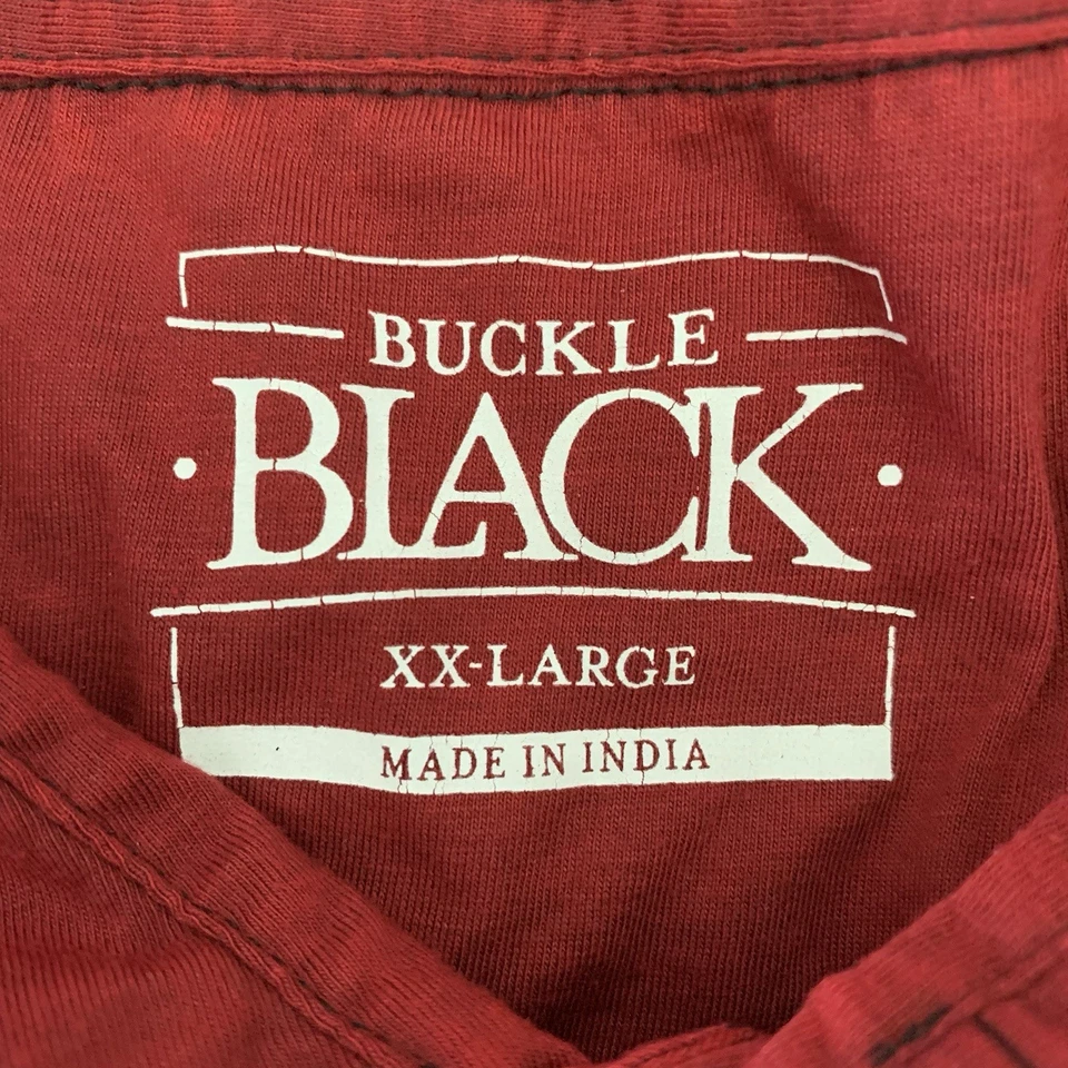 Buckle Black Shirt Mens XXL Dark Red Stitching Golf Lightweight Polo - Image 2 of 4