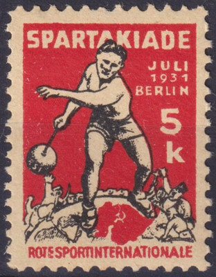 Vignette Rotesportinternationale Spartakiade 5 k postfrisch Berlin Juli 1931