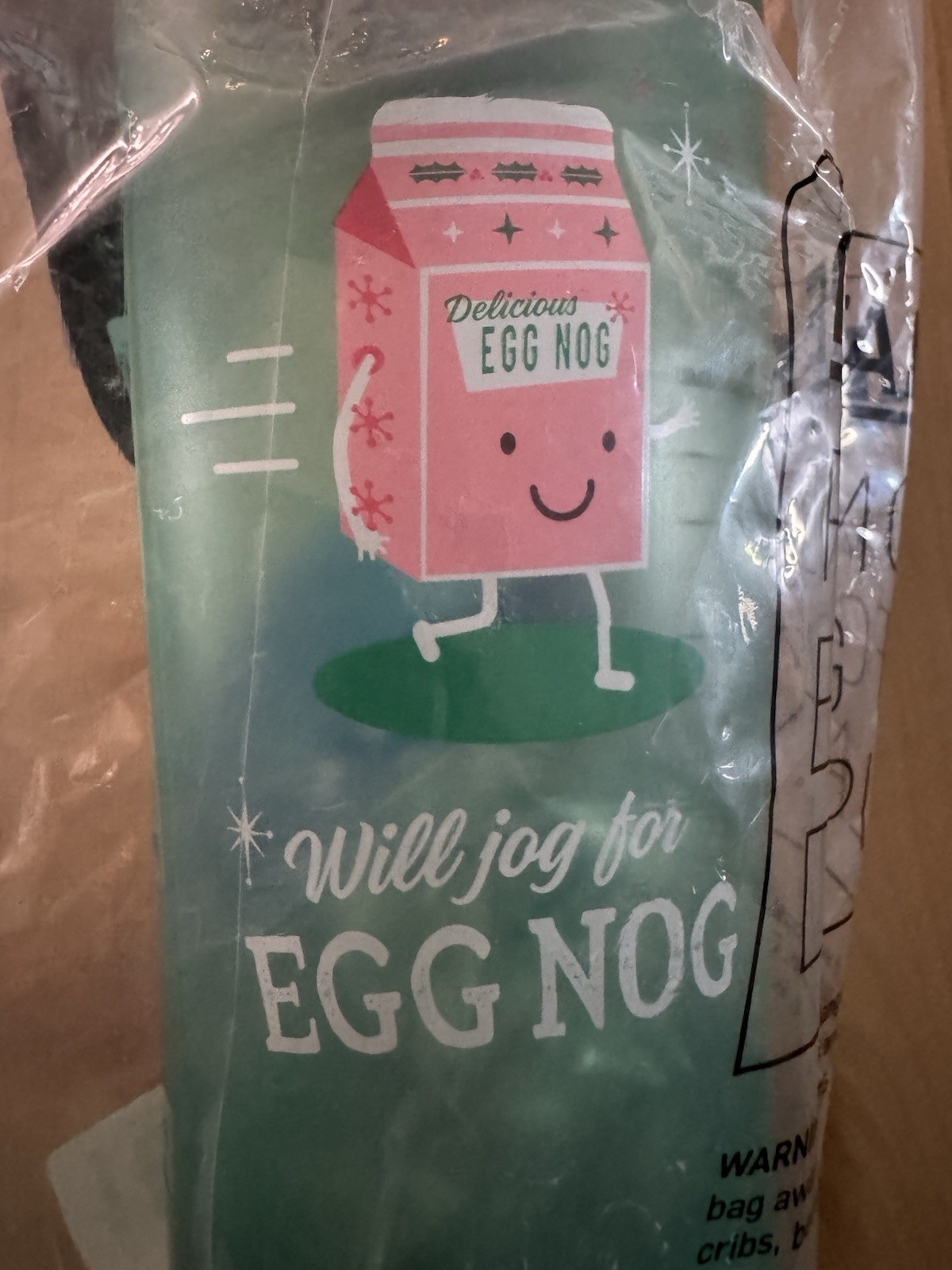 Blender Bottle Christmas Edition Classic 28 oz Shaker - Will Jog for Eggnog