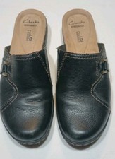 Clarks Collection Soft Cushion Black Slip On Women's Size 7
