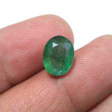 Rare Green Zambian Emerald Oval Faceted 3.60ct Loose Gemstone For Jewelry Making