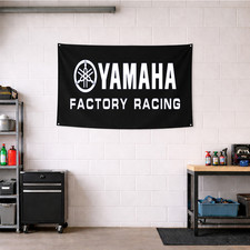 Yamaha Factory Racing Wall Flag 3x5 ft &ndash; Garage Wall Banner Decor for Fans Gift
