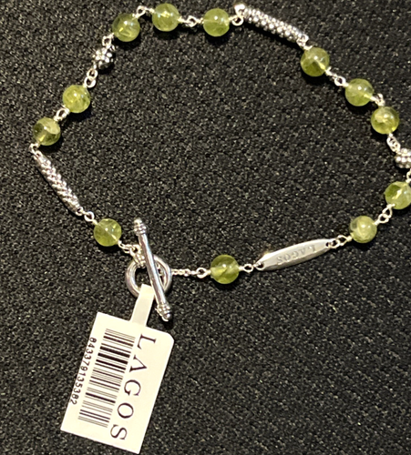 LAGOS Caviar Peridot Sterling Silver Bracelet Sz 7 - Picture 7 of 22