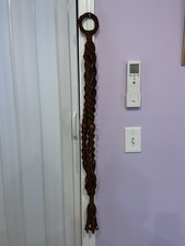 Vintage Macrame Plant Hanger wooden Beads 38  