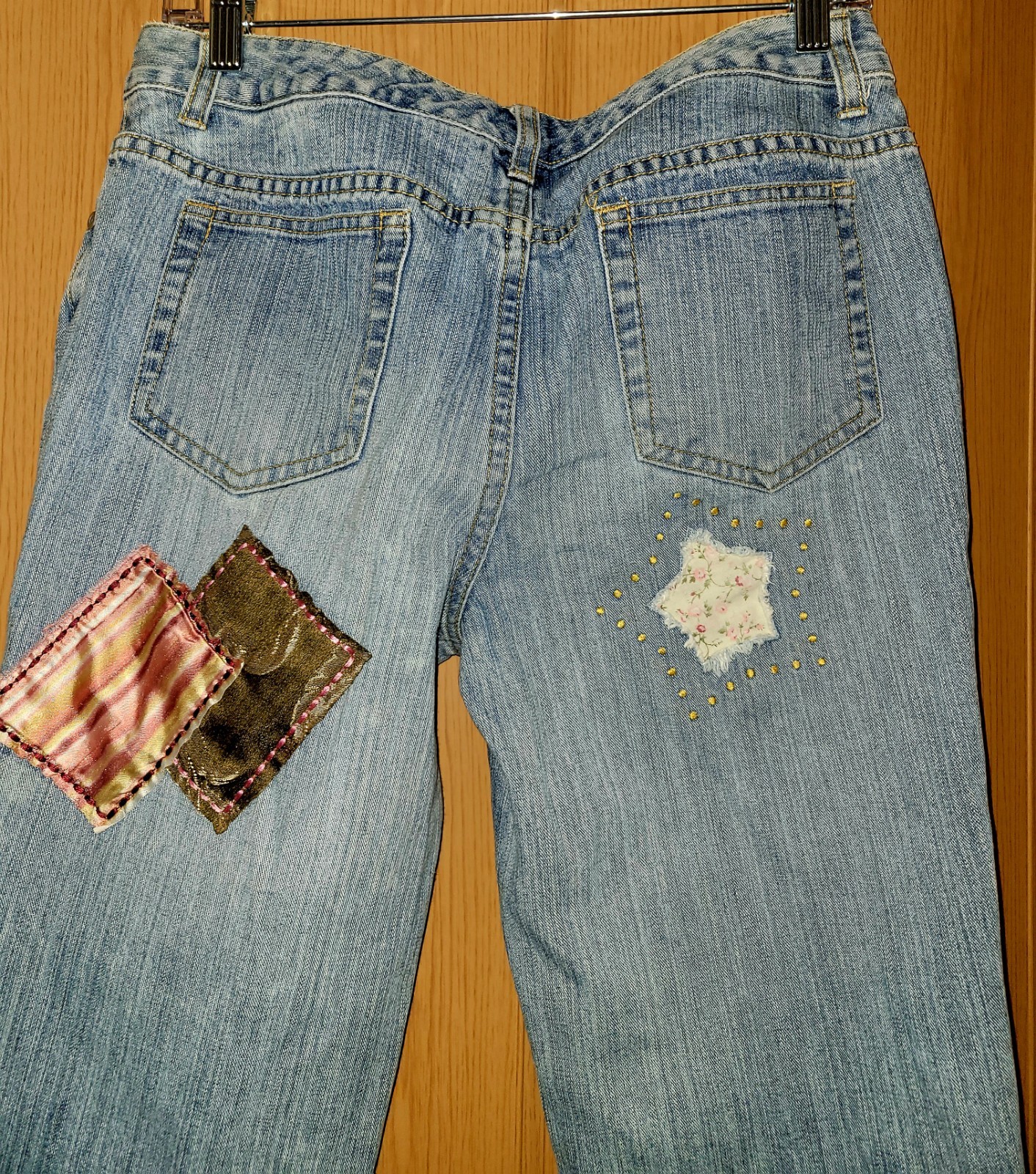 Y2K Willi Smith Patchwork Pattern Jeans Size 8 - image 8