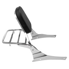 Motorcycle Backrest and Luggage Rack Assembly Easy to Install Chrome Steel
