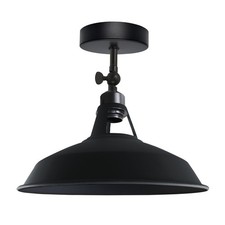 Vintage Ceiling light fitting Flush Mount Metal Black Shade Retro Lamp Kitchen