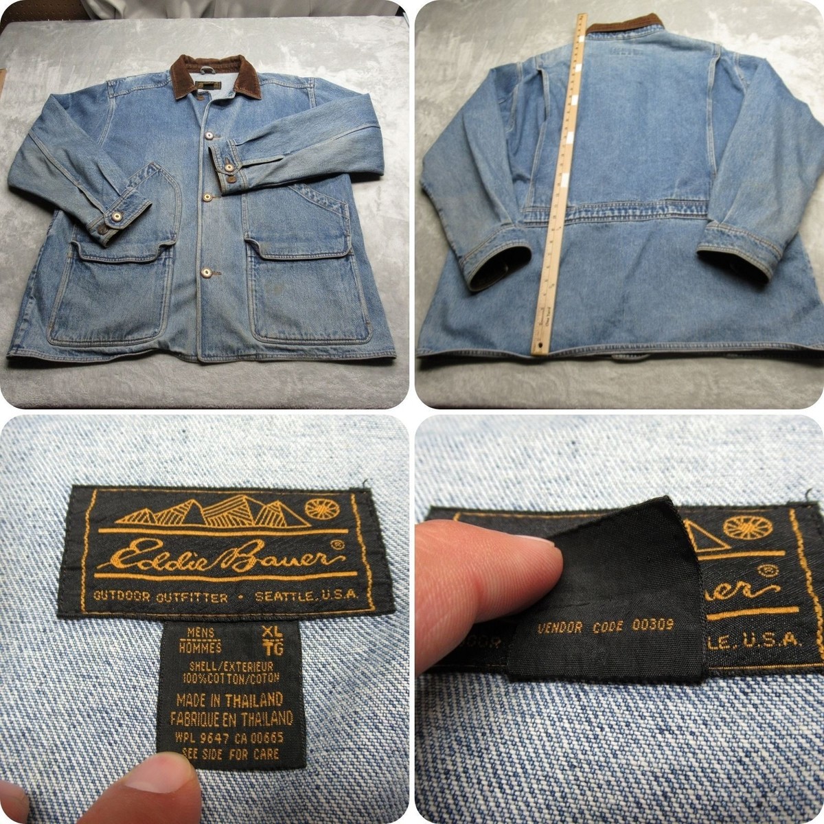 ジャケット・アウター 80s eddiebauer corduroy harringtonjacket 90's eddie bauer corduroy field coat brown XL位 #eddiebauer