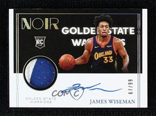 2020-21 Panini Noir Rookie Color 67/99 James Wiseman #377 Patch Auto 0el