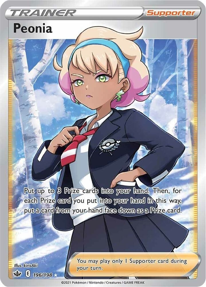Pokemon TCG Peonia (Full Art) 196/198 SWSH06: Sword & Shield Chilling Reign NM