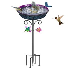 VeyFolzin.st Metal Bird Bath for Outside, Freestanding Garden Bird Baths Bowl...
