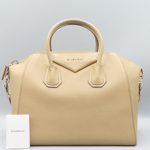 Givenchy Antigona Beige Leather M 2-Way Tote Bag Shoulder Strap K-Pop