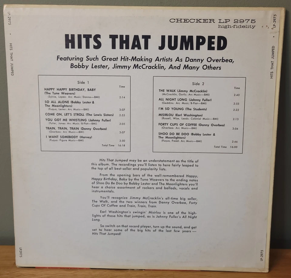 Hits That Jumped 1959 Chess Records Mono Deep Groove Pressing No Seam Split LP - Image 3 of 4