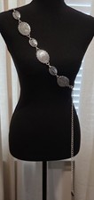 Silver Tone Western Concho Necklace Belt Boho Gypsy Cowgirl Statement NEW