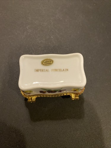 Vintage Religious Mini Trinket Box Imperial Porcelain Psalms 100:2 - Picture 4 of 5