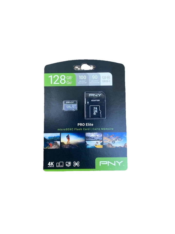 PNY 128GB PRO ELITE CLASS 10 MicroSDXC FLASH MEMORY CARD W/ MICRO SD ADAPTER - Image 2 of 3