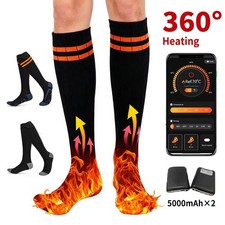 10000mAh Electric Heated Socks App Control Winter Warmer Boot Feet USB Battery