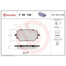 BREMBO P 50 148 Bremsbeläge Hinten für Mercedes A CLA B GLA GLB EQA EQB