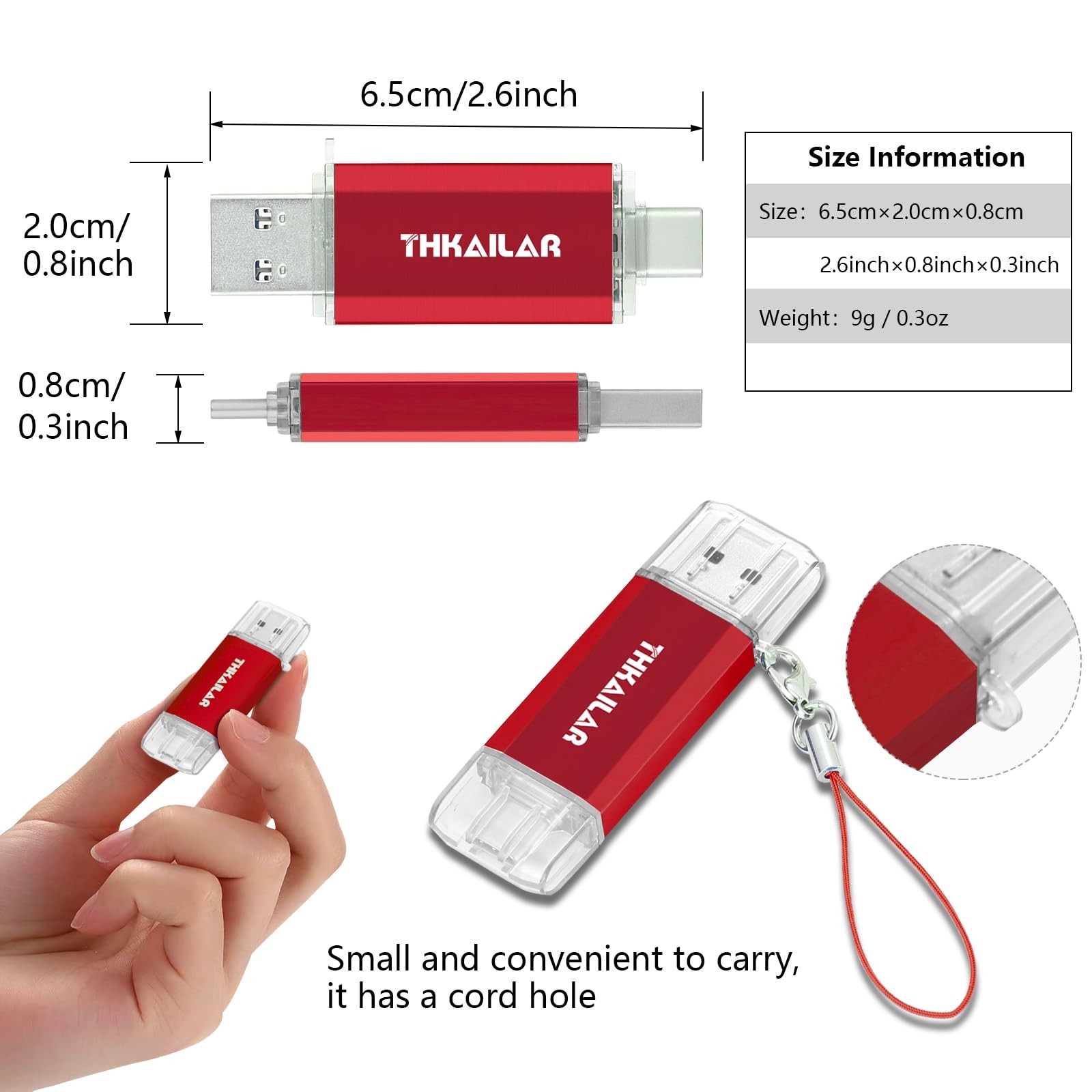 Thkailar 5 Pack 32GB Fat32 USB C Flash Drive OTG High Speed for Store Data-US...