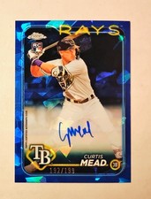Curtis Mead 2024 Topps Chrome RC AUTO SAPPHIRE Refractor 192/199 CSA-CME Raw T6
