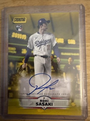 2025 Topps Stadium Club - Autographs Roki Sasaki #SCBA-RS Yellow (AU, RC)