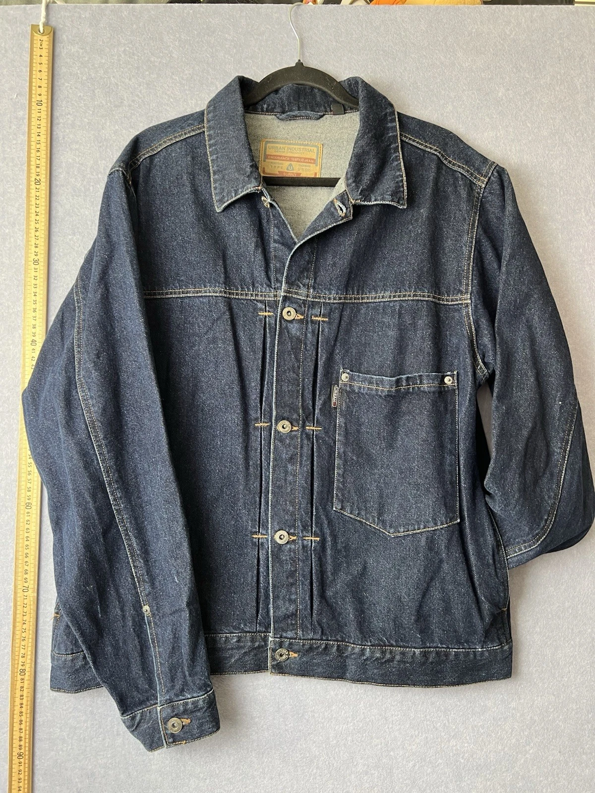 Denim Jacket Urban Industrial US Company Mens L Blue Cotton Enjoy Yourself
