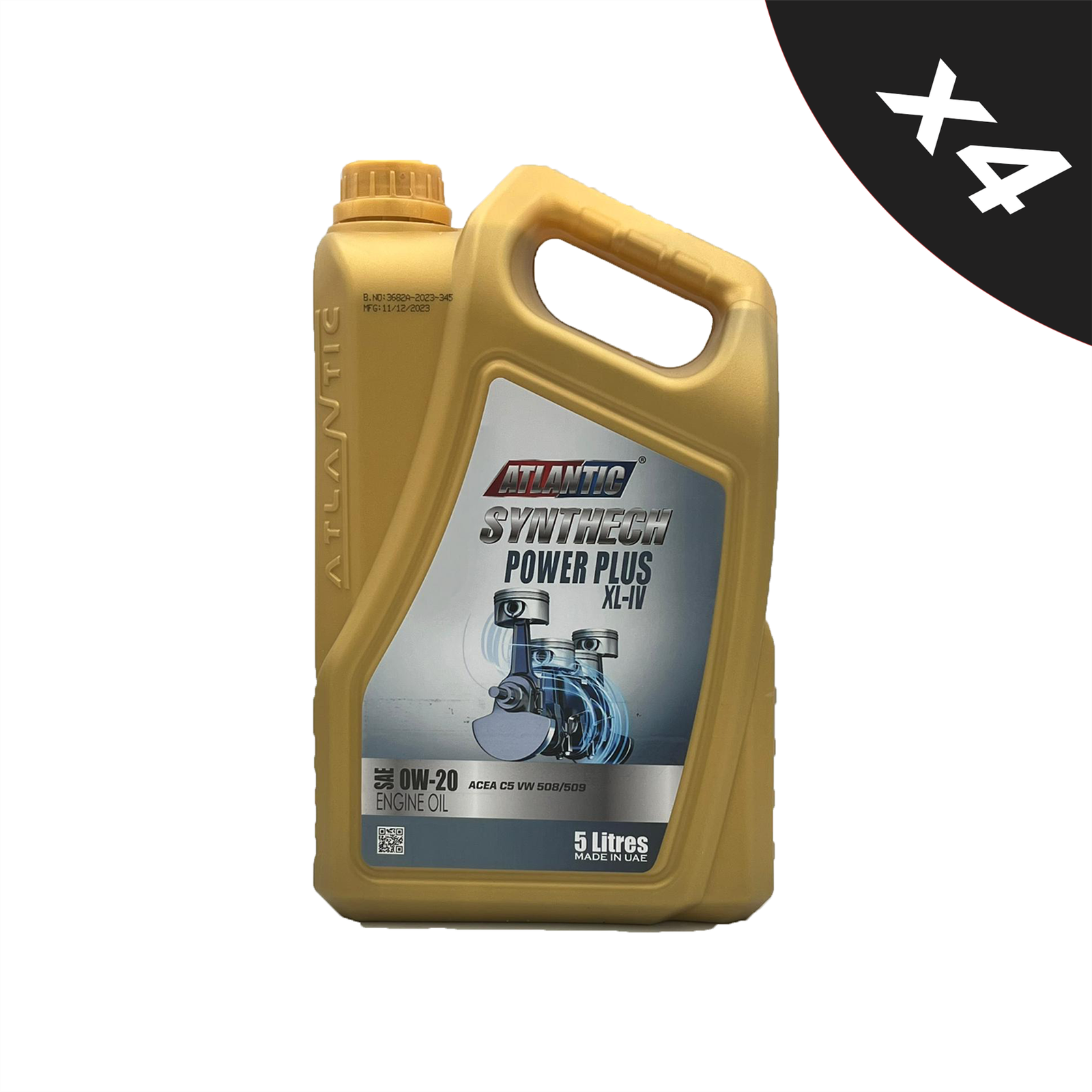 Atlantic 0W-20 Fully Synthetic Engine Oil ACEA C5 API SN+ VW 508/509 4x5L
